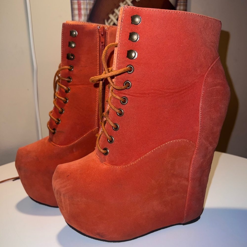 Platform Orange Bootie